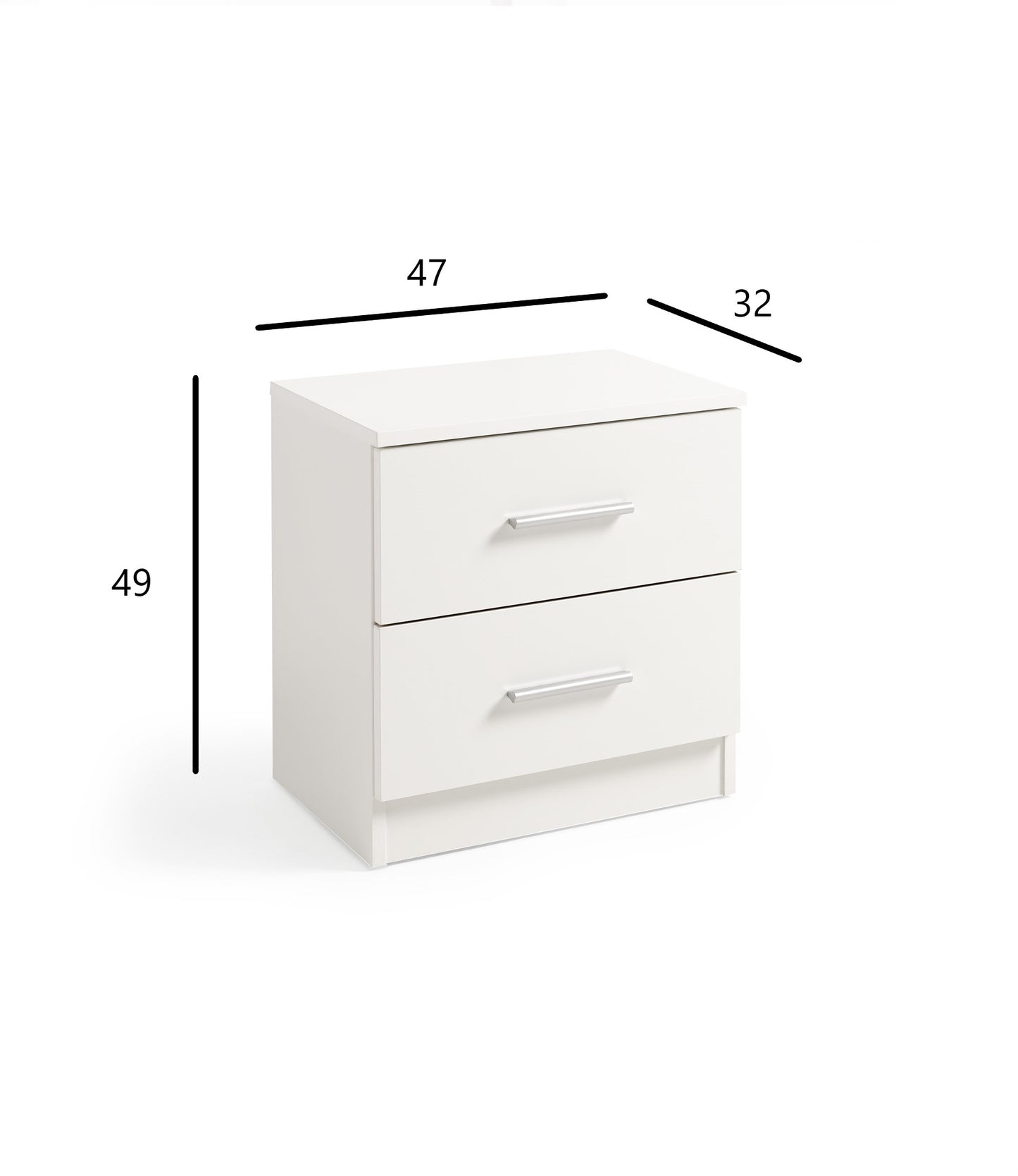 Mesita 2 cajones blanca